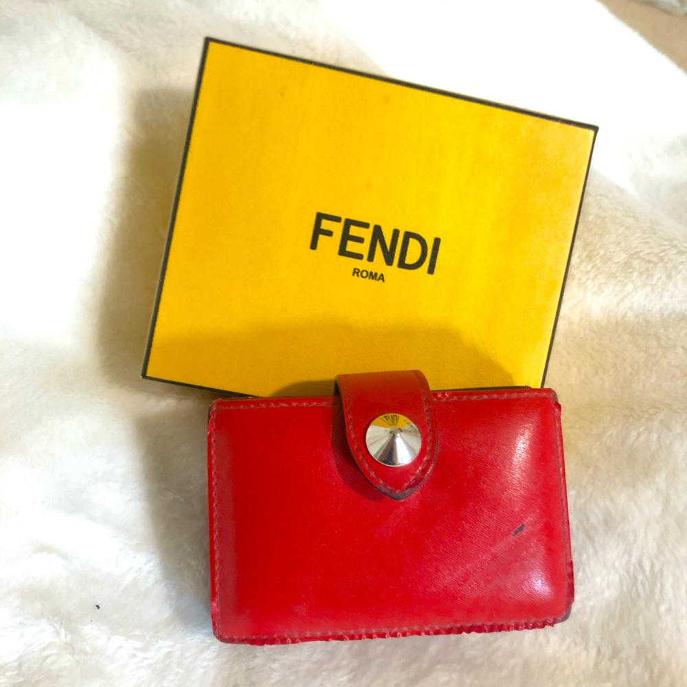 Used Fendi red card holder